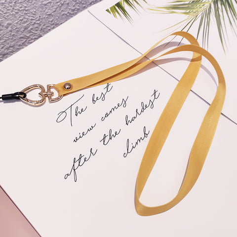 Image of Neck Strap Metal Heart Clip Lanyard Mobile Phone Straps Strap Wrist Rope Phone Wrist Straps Hanging Rope Ornaments