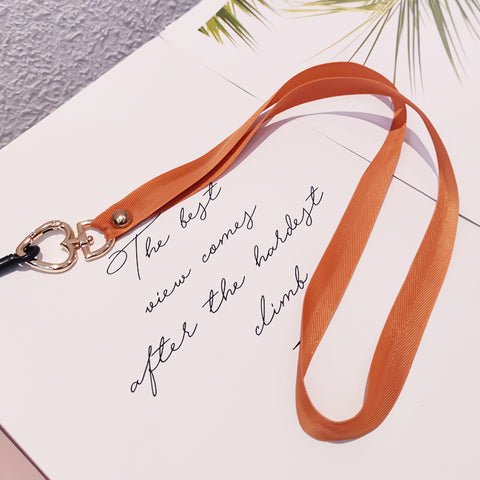 Image of Neck Strap Metal Heart Clip Lanyard Mobile Phone Straps Strap Wrist Rope Phone Wrist Straps Hanging Rope Ornaments
