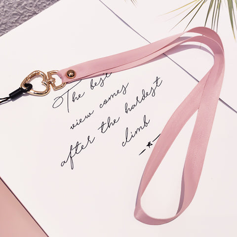 Image of Neck Strap Metal Heart Clip Lanyard Mobile Phone Straps Strap Wrist Rope Phone Wrist Straps Hanging Rope Ornaments