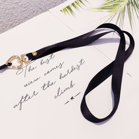 Image of Neck Strap Metal Heart Clip Lanyard Mobile Phone Straps Strap Wrist Rope Phone Wrist Straps Hanging Rope Ornaments