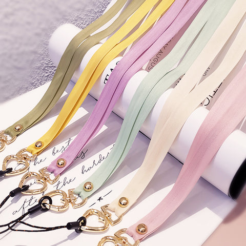 Image of Neck Strap Metal Heart Clip Lanyard Mobile Phone Straps Strap Wrist Rope Phone Wrist Straps Hanging Rope Ornaments
