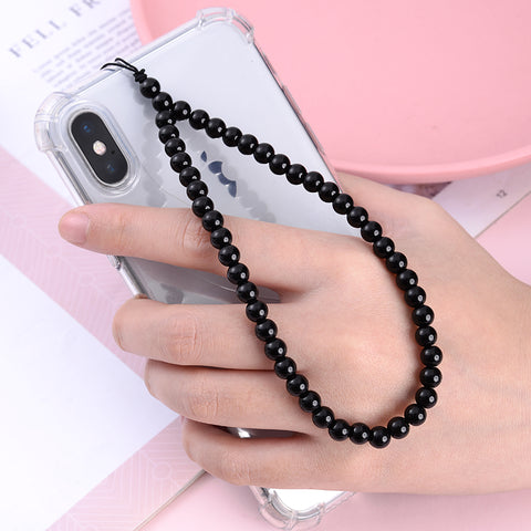 Image of New Anti Lost Phone Strap Telephone Jewelry 6mm Natural Stone Beaded Wrist Lanyard Key Phone Chain Accessories Findings