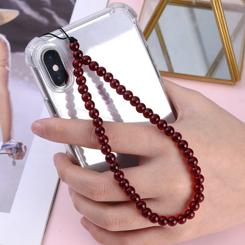 Image of New Anti Lost Phone Strap Telephone Jewelry 6mm Natural Stone Beaded Wrist Lanyard Key Phone Chain Accessories Findings