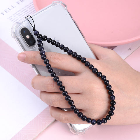 Image of New Anti Lost Phone Strap Telephone Jewelry 6mm Natural Stone Beaded Wrist Lanyard Key Phone Chain Accessories Findings