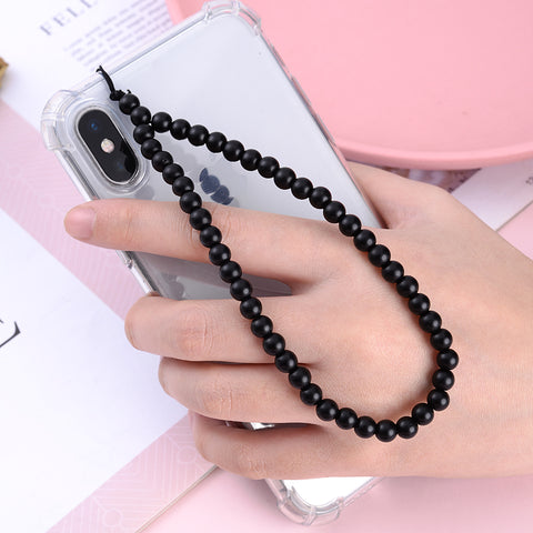 Image of New Anti Lost Phone Strap Telephone Jewelry 6mm Natural Stone Beaded Wrist Lanyard Key Phone Chain Accessories Findings