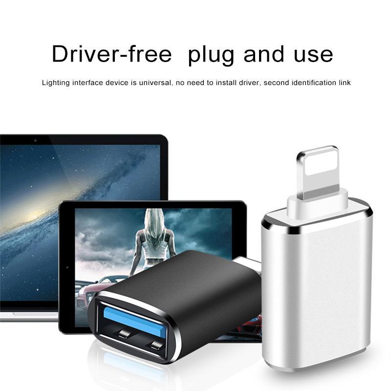 OTG Adapter for iPhone Xs 11 12 Pro Max Converters Charging Data for iPad IOS 13 To USB 3.0 Suport U Disk Smartphone Accessories