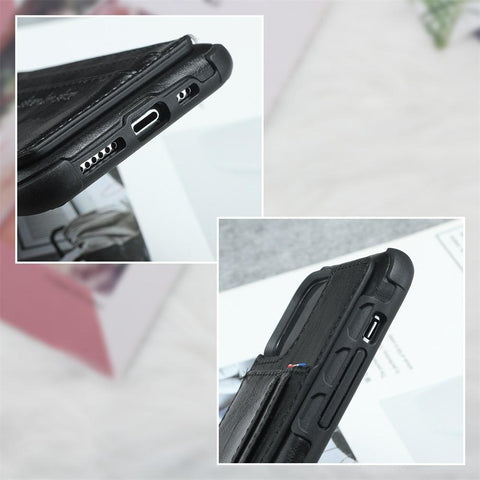 Image of PU Leather business style phone cover with card slot Phone Case for iPhone