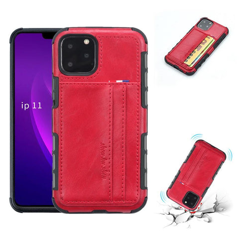 Image of PU Leather business style phone cover with card slot Phone Case for iPhone