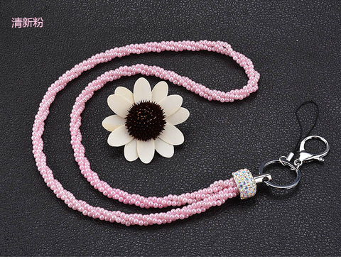 Image of Pearl Rhinestone phone Lanyard Rope, Fashion Bead phone Camera straps lanyard accessories phone Camera Universal Lanyard Rope