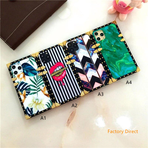 Image of new iphone13 pro max square phone case red lip print flower back cover