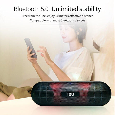 Image of TG148 Waterproof Wireless Bluetooth Speaker Portable Support Audio Microphone TF Card FM Radio Colorful LED Light Subwoofer