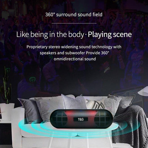 Image of TG148 Waterproof Wireless Bluetooth Speaker Portable Support Audio Microphone TF Card FM Radio Colorful LED Light Subwoofer
