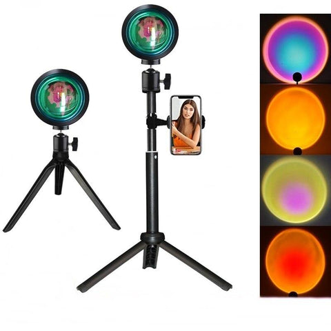 Image of LED Sunset Selfie Ring Fill Light Phone Camera Photography Night Light With Tripod For Video Live Youtube Bedroom