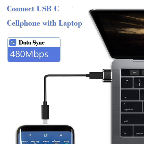 Image of USB 3.0 Type A Male to USB 3.1 Type C Female Connector Converter Adapter Type-c USB Standard Charging Data Transfer