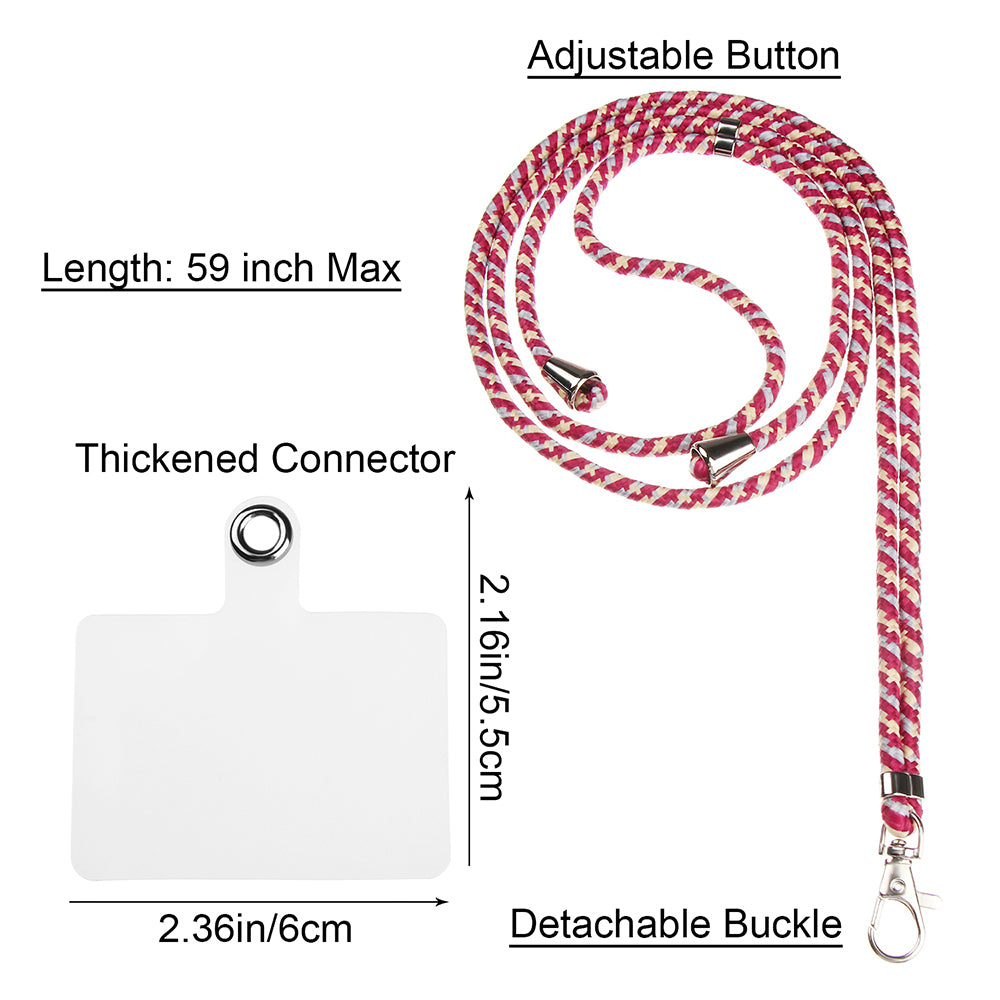 Universal Cell Phone Lanyards with Adjustable Detachable Nylon Neck Crossbody Lanyard with Transparent Durable Pads