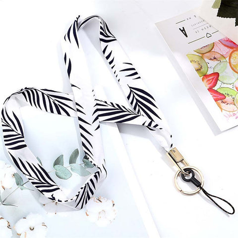 Image of Universal Fashion Cell Phone Lanyard Colorful Scarf Ribbon Neck Strap