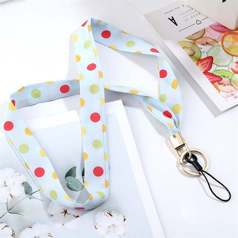 Image of Universal Fashion Cell Phone Lanyard Colorful Scarf Ribbon Neck Strap