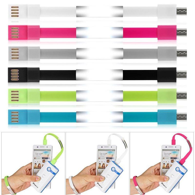 Wristband USB Charger short Cable for iPhone Android Micro USB and Type C