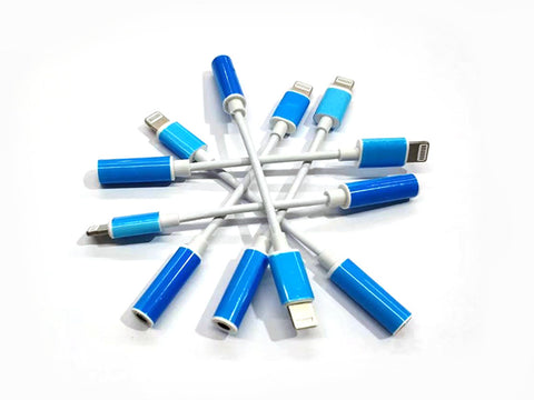 Image of iPhone dongle lightning to 3.5mm audio converter cable for latest iOS support music and call