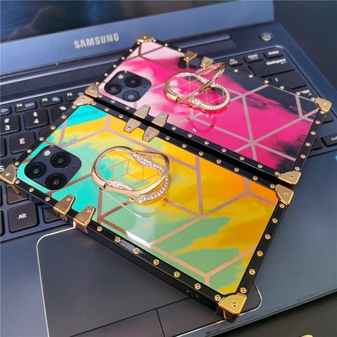 Image of Luxury Gradient Watercolor Geometric Pattern Case for iphones