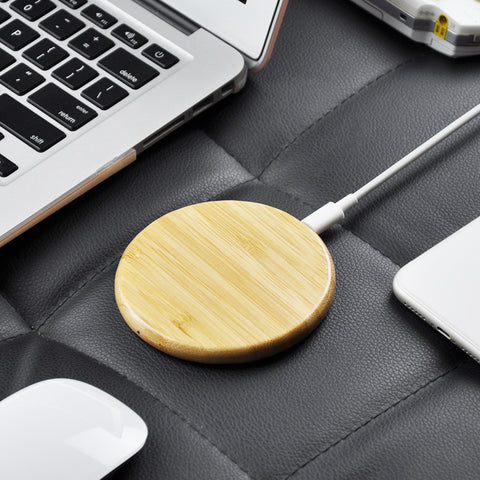 Image of Wood bamboo 15W Fast Charging Wireless Charger for mobile phones