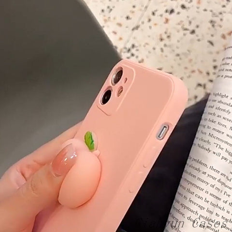 Image of iPhone 12 pro max iphone 11 pro max iphone 13 pro max case Pinch Music Decompress Peach Liquid Silicone Cheap Phone Case For iphone x xr xs max iphone 6 7 8plus