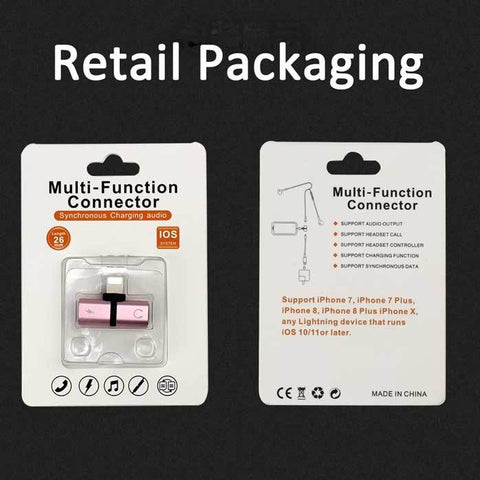 Image of T-shape Dual Audio Music Lightning pin metal Connector for iPhone lightening Plus
