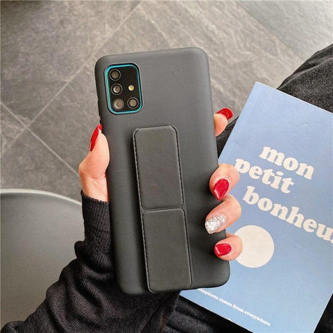 Image of Support Magnetic Car Holder Phone Stand Silicone Case For Samsung Galaxy models S20 S21 note20 note20plus galaxy s21 plus ultra fe s30 j2 core prime pro bumper with holder phone stand