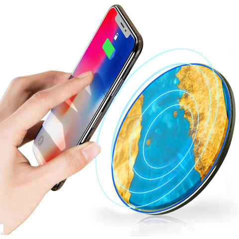 Image of OEM Wireless Charger for mobile phones Wood marble pattern design