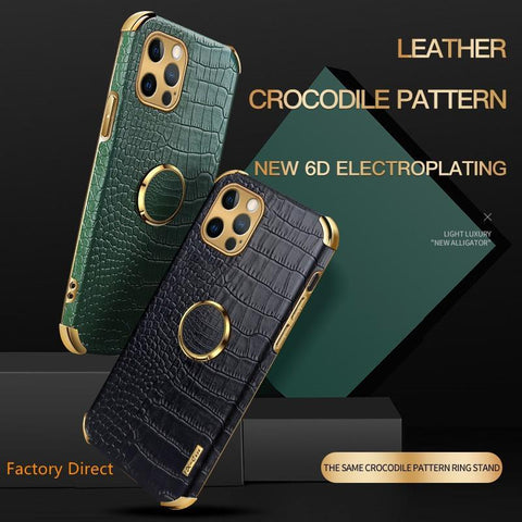 Image of Samsung Galaxy J M A sery case Crocodile leather design cover with ring holder