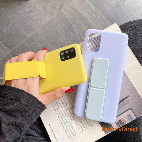 Image of Support Magnetic Car Holder Phone Stand Silicone Case For Samsung Galaxy models S20 S21 note20 note20plus galaxy s21 plus ultra fe s30 j2 core prime pro bumper with holder phone stand