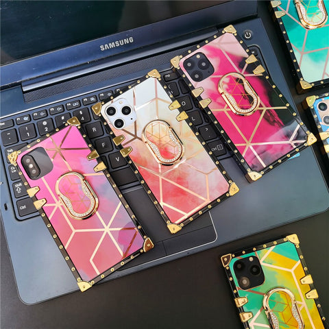 Image of Luxury Gradient Watercolor Geometric Pattern Case for iphones