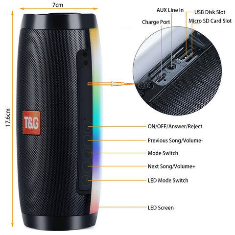 Image of TG157 Bluetooth speaker with FM function TF card slot