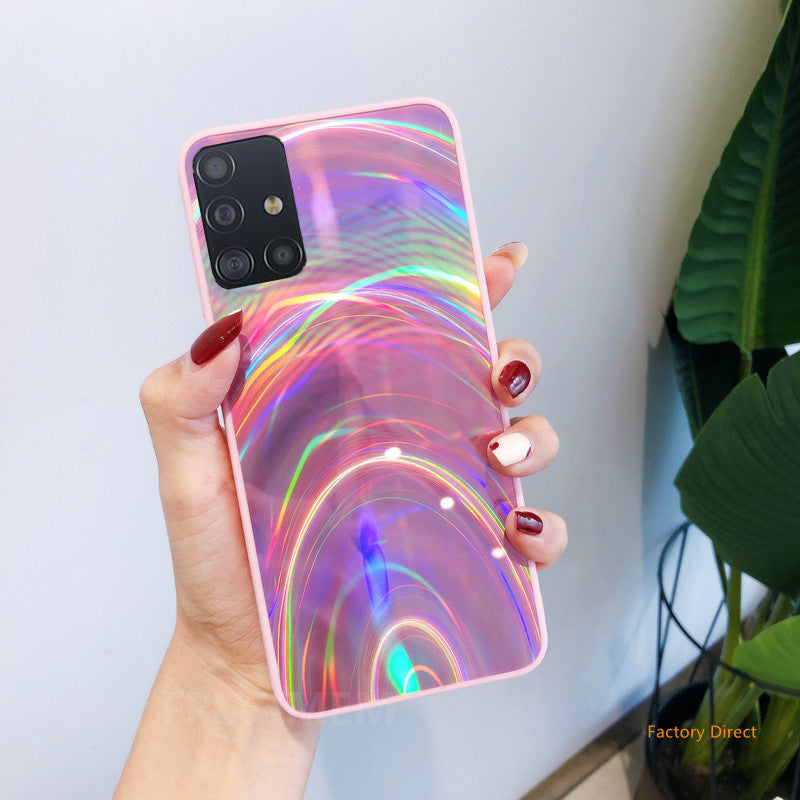 Aurora grain design Fancy shining Laser print rainbown colorful phone case for iPhone back cover