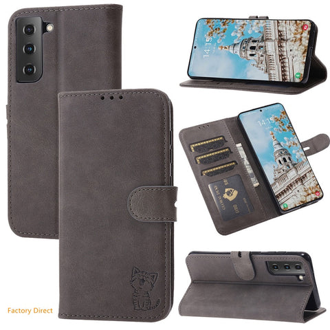 Image of Galaxy S21 ultra S30 S22 plus Flip Leather phone case with stand holder and bank card slot photo window wallet back cover For Samsung S8 S9 S10 S20 ultra plus fe with magnetic plate