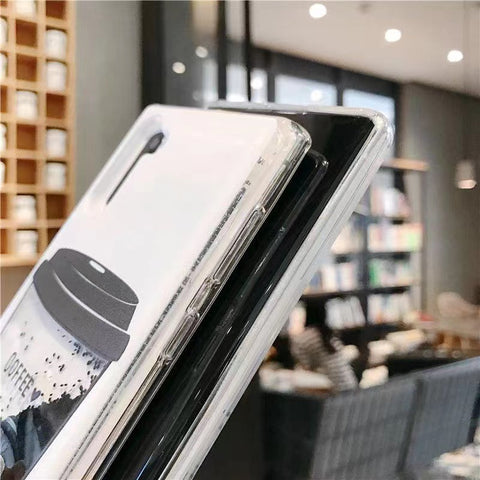 Image of Samsung Galaxy S8 S9 Plus S10 lite S20 S30 Lite pro fashion shining Casing coffee cup glitter liquid quicksand phone case For Samsung note 8 9 10 20 pro plus with flowing coffees