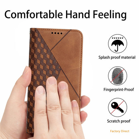 Image of Samsung S20 ultra plus lite fe S21 S30 S22 4G 5G Stylish Flip case Luxury Shockproof Grid pattern Leather flip cover with stand holder and card slot window hole wallet back cover