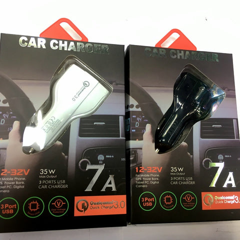 Image of QC 3.0 3 Port USB Fast Charging TYPE C Car Charger