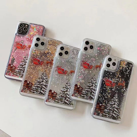 Image of iPhone 12 Pro Max 13 11 stylish Christmas tree snow phone case