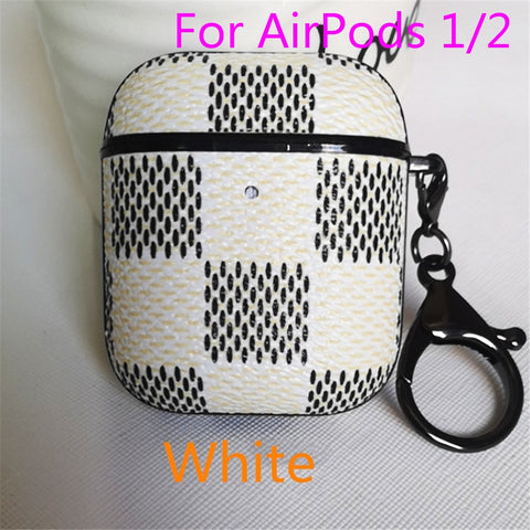Image of Luxury Leather case for Airpods 1 2 with keychain