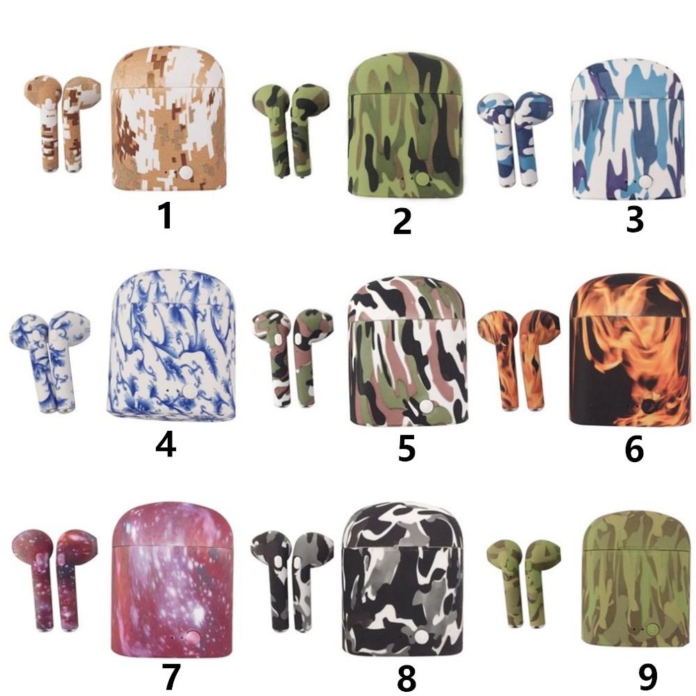 i7s TWS Wireless Camouflage Bluetooth Headset with charing box