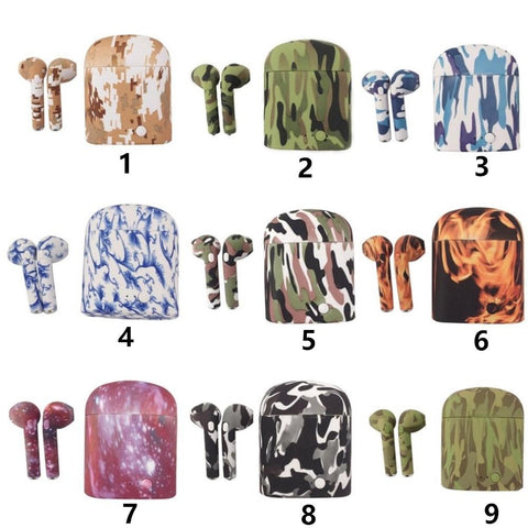 Image of i7s TWS Wireless Camouflage Bluetooth Headset with charing box