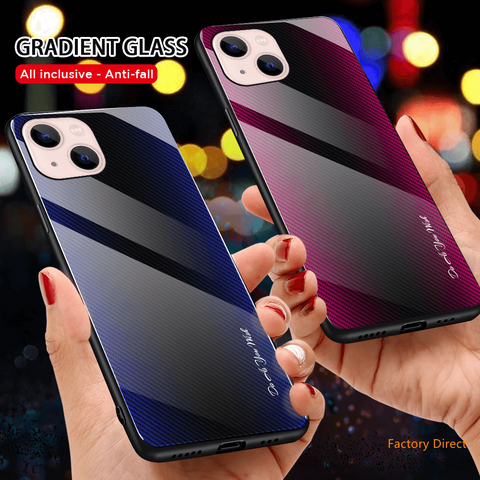 Image of Gradient glass mobile phone case cover for iphone models