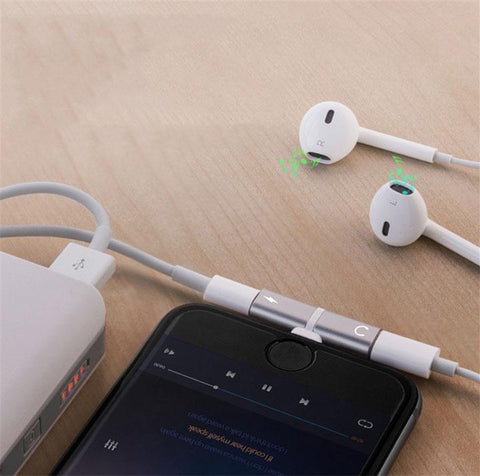 Image of T-shape Dual Audio Music Lightning pin metal Connector for iPhone lightening Plus