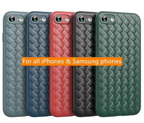 Image of Stylish Luxury Braided Grid Weaving Case Cover for iPhone 11 pro max X 8 7 6 Plus