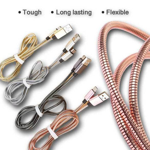 Image of Metal Spring data cable 3ft 2A Fast Charging