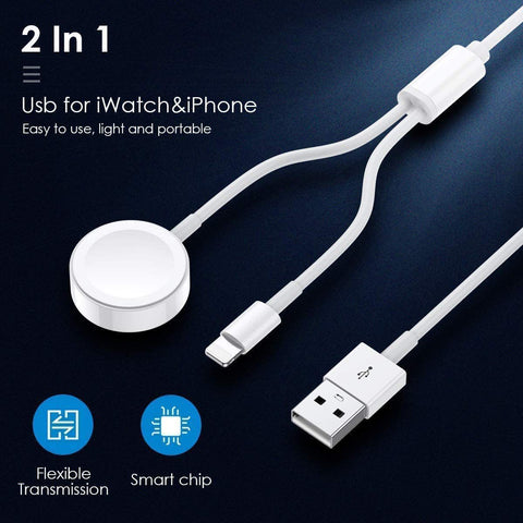 Image of New design iWatch Wireless Charger and apple iphone charging cable with packing