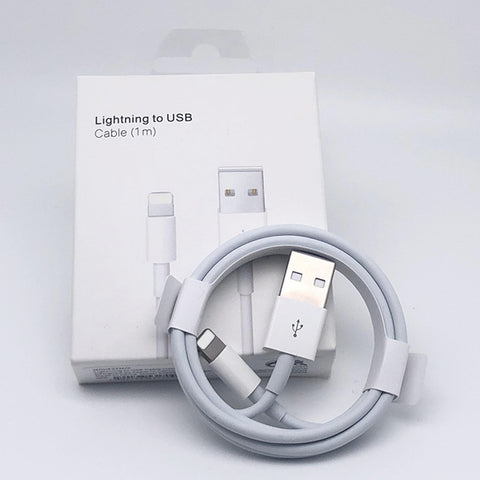 Image of AAA Best white iPhone lightning USB Cable Charger 2A Fast Speed 144 Braided TPE