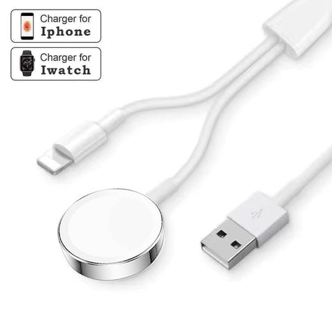 Image of New design iWatch Wireless Charger and apple iphone charging cable with packing