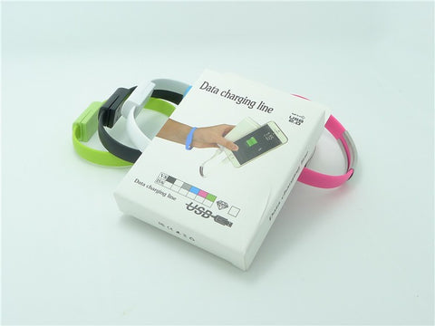 Image of Wristband USB Charger short Cable for iPhone Android Micro USB and Type C